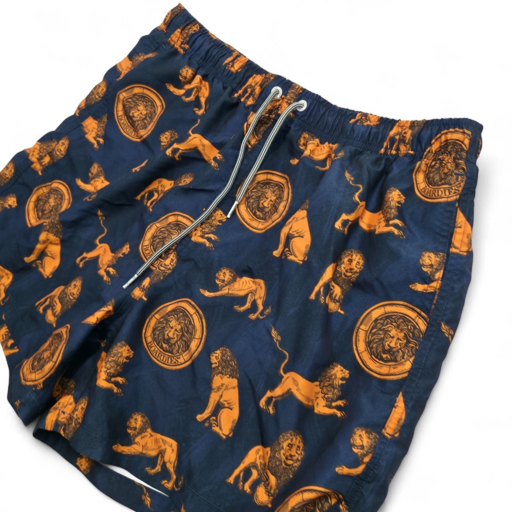 Boardies Apparel Mens 3XL Swim Trunks Blue Gold Lion Print Tropical Vibes Shorts - Picture 2 of 8